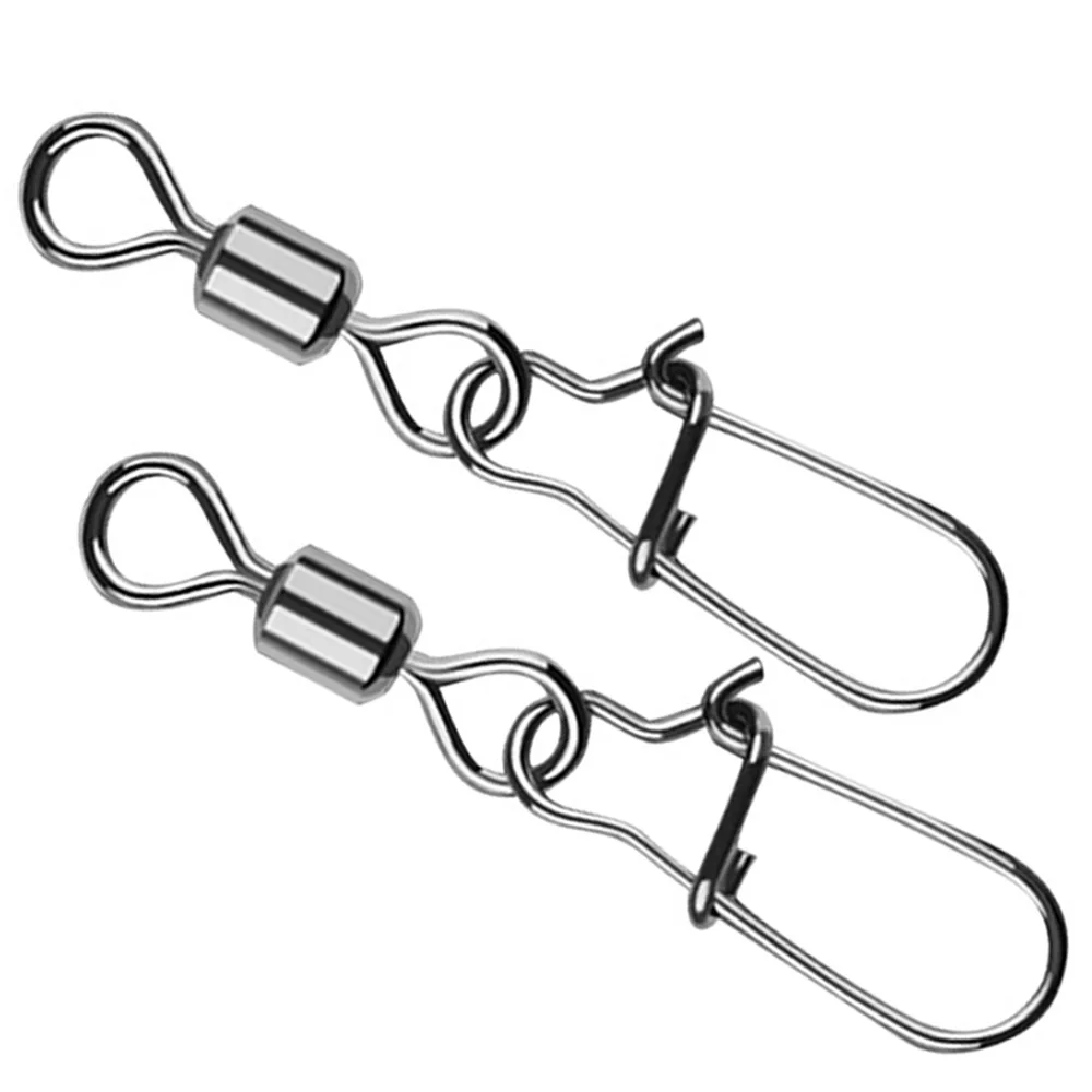 20 piezas-accesorios de pesca de Lucio, Pin conector, rodamiento giratorio de acero inoxidable, señuelo de anzuelo a presión, aparejos giratorios - imagen 2