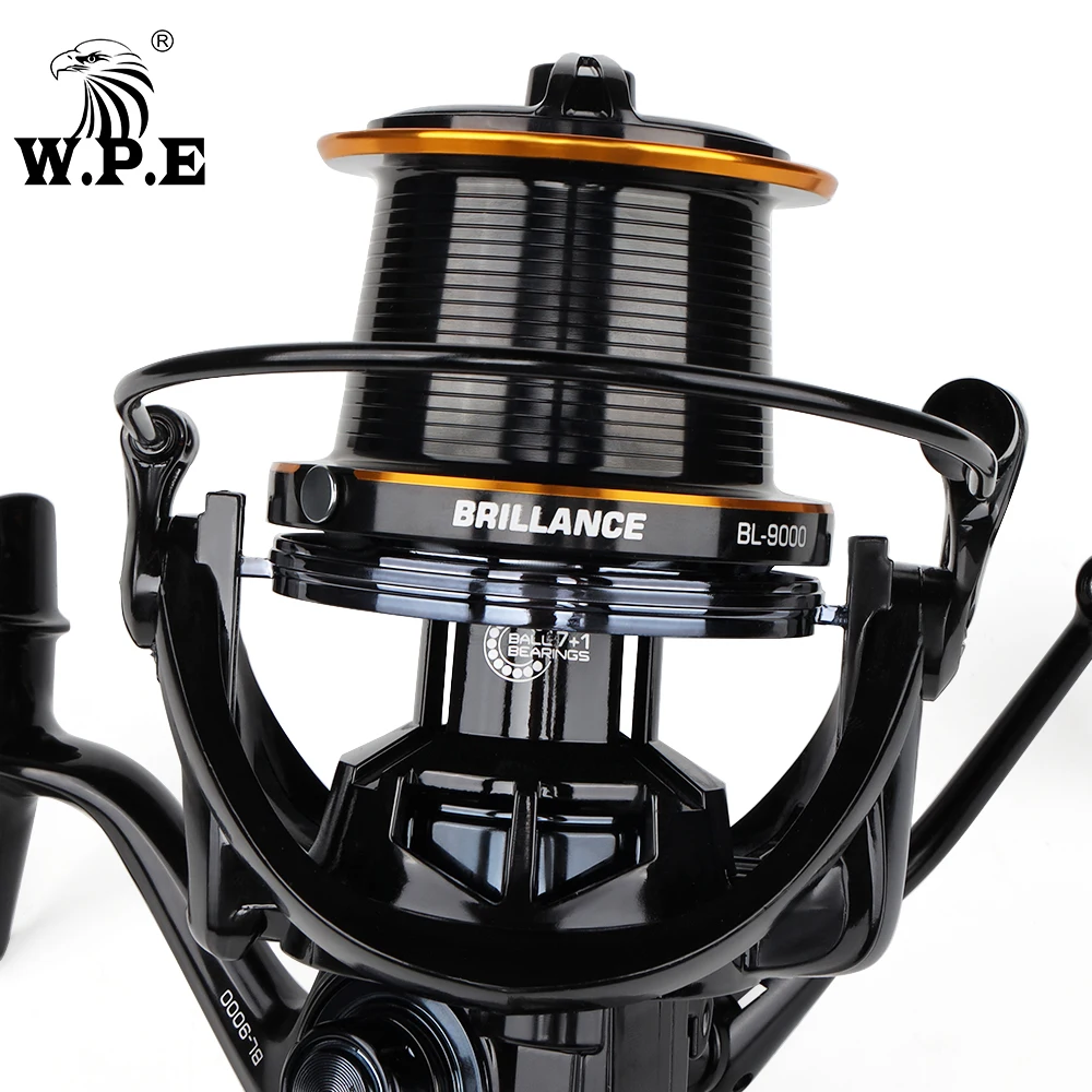 W.P.E. carrete pesca carpa brillante rodamientos de bolas línea metal - imagen 3