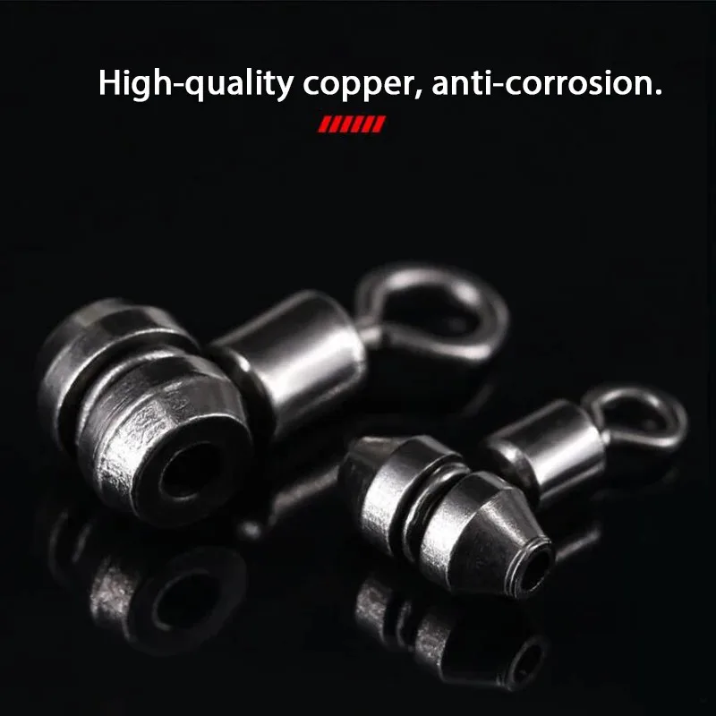 BRAVMACK suministros de pesca giratoria ballena roja rodamiento de bolas giratorios cabeza de cobre mosquetones costeros para accesorios de pesca - imagen 3