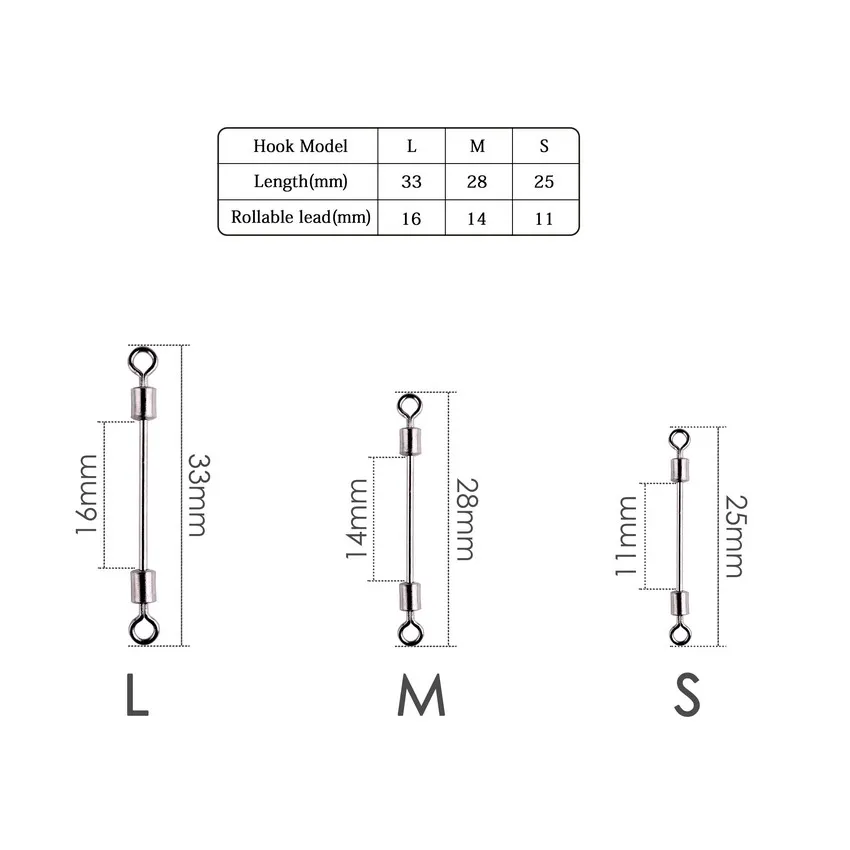 10 unids/caja giratorio con asiento de pieza de plomo, aparejos de pesca, conector giratorio - imagen 2