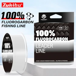 ZUKIBO-sedal de pesca de fluorocarbono 100%, Material líder japonés, alta claridad, sensible, altamente resistente a la abrasión, hundimiento rápido