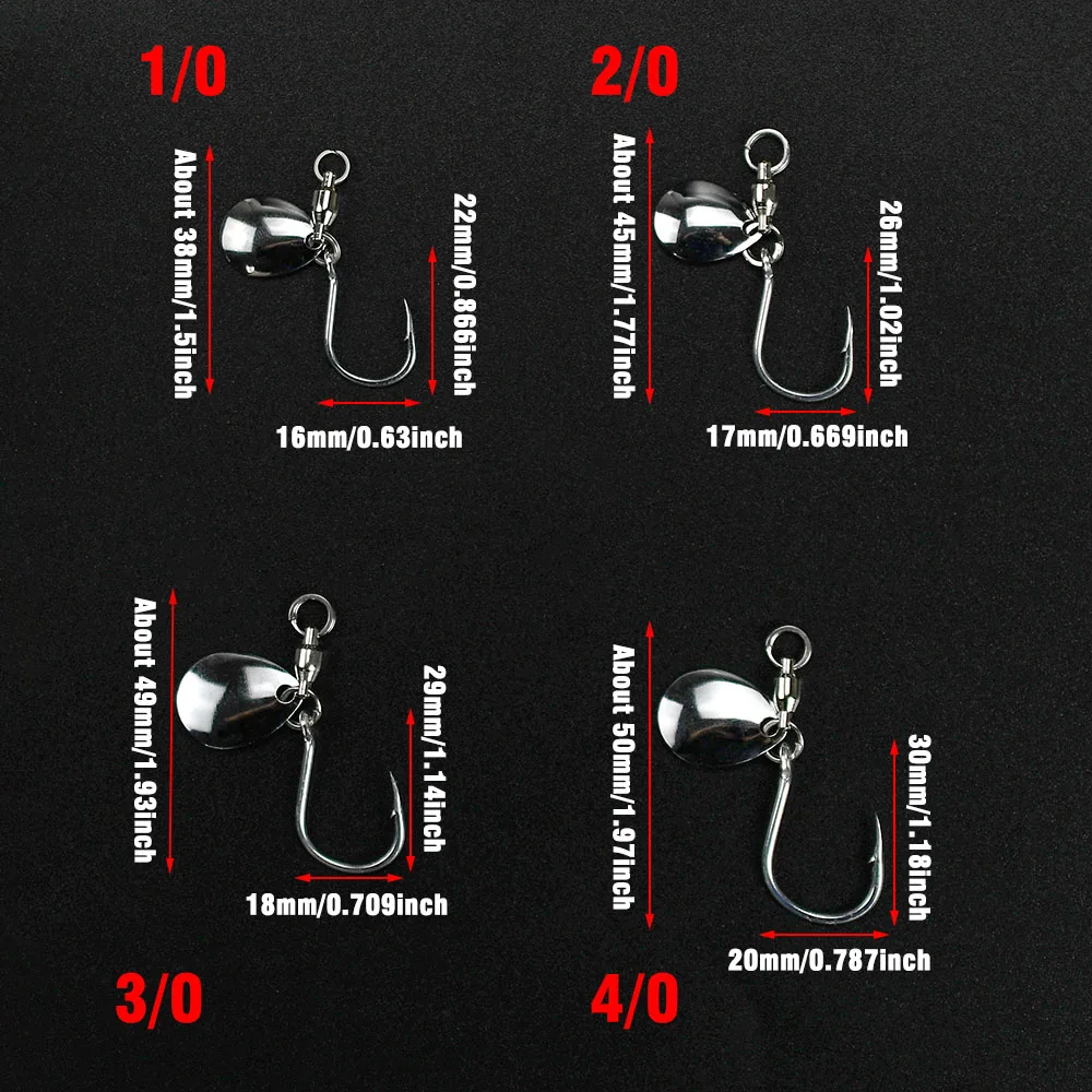 Gancho giratorio de hoja de Jigging, rodamiento bidireccional, pesca en agua salada, aparejos de plantilla de Metal, cebo de caballa española, gancho de asistencia, 6 uds. - imagen 3