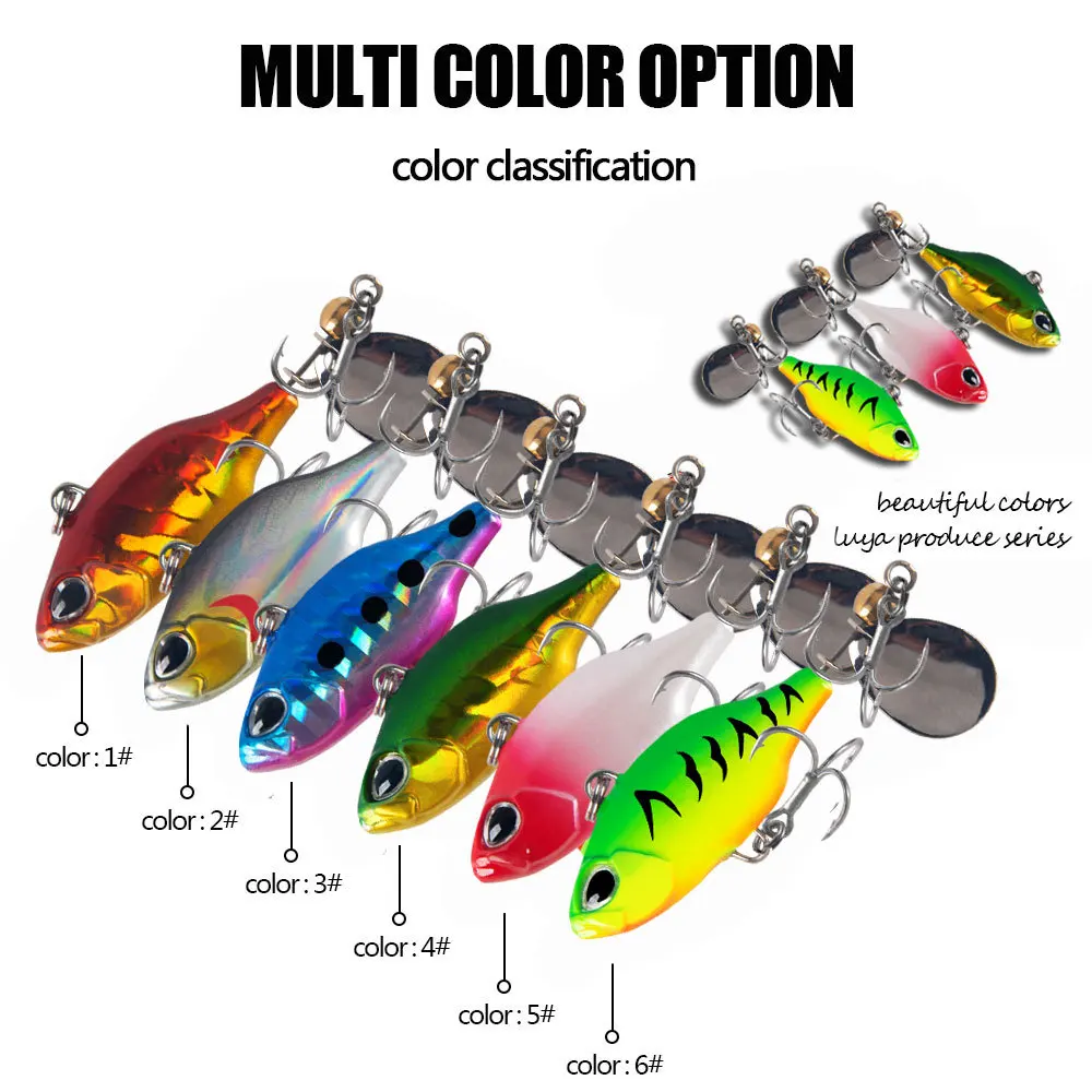 Señuelos giratorios de Metal para Pesca, cebos duros con vibración VIB, cuchara giratoria, 4,8 cm, 8,5g, para trucha, 1 unidad - imagen 5