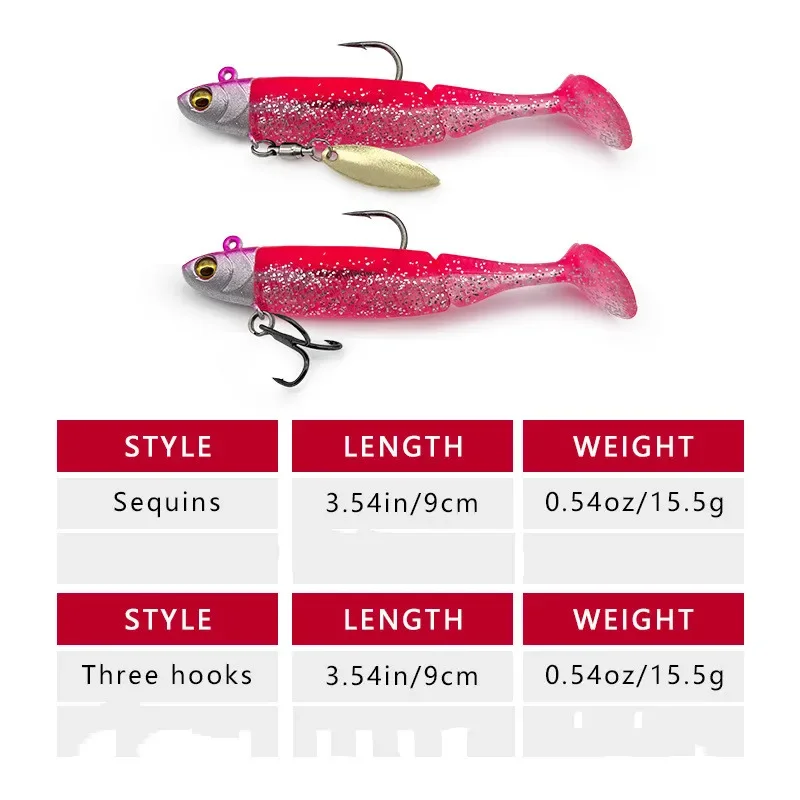 Spinnerbait de silicona Wobbler eficaz mar para lubina curricán veloz - imagen 2