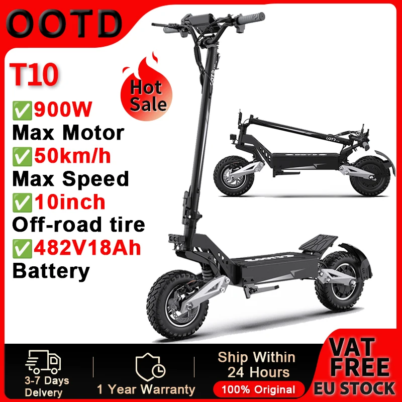 OOTD T10 Scooter Eléctrico Plegable Todoterreno