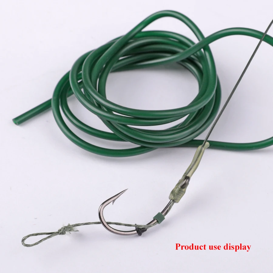 FTK 1M/2M tubo de pesca verde/negro/marrón mangas de pesca de silicona suave aparejo de pesca gancho línea tubo herramienta de aparejos de pesca - imagen 4