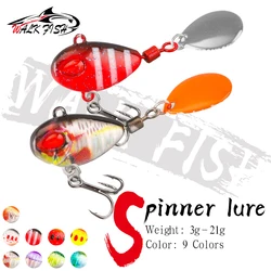 WALK FISH Cuchara metálica VIB 3-21g con cola giratoria para lubina