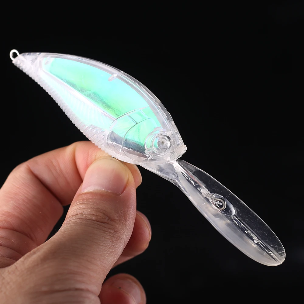 Chan'sHuang-Cebo en blanco sin pintar de 20 piezas, 12cm, 19,3g, de aguas profundas Cankbait, lámina de Flash interior, señuelo de pesca Artificial hecho a mano - imagen 4