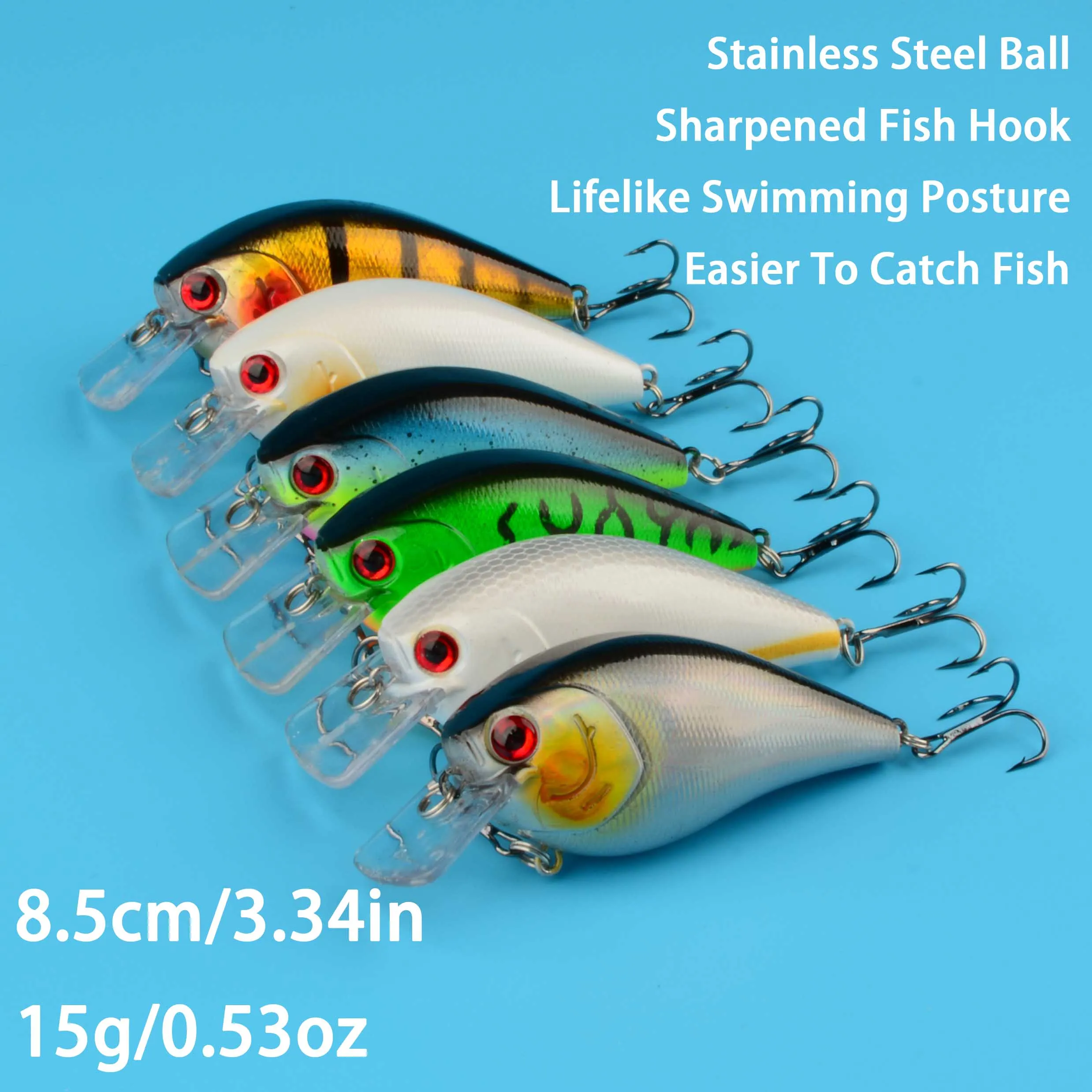 Señuelos flotantes Wobblers para lubina y trucha - imagen 2