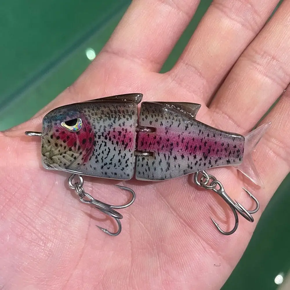 Señuelos de pesca de 2 segmentos para buceo profundo, Crankbaits de lubina, cebo biónico de 6,5 cm/11g, ojos realistas, natación, señuelo de manivela dura de plástico, 2024 - imagen 5