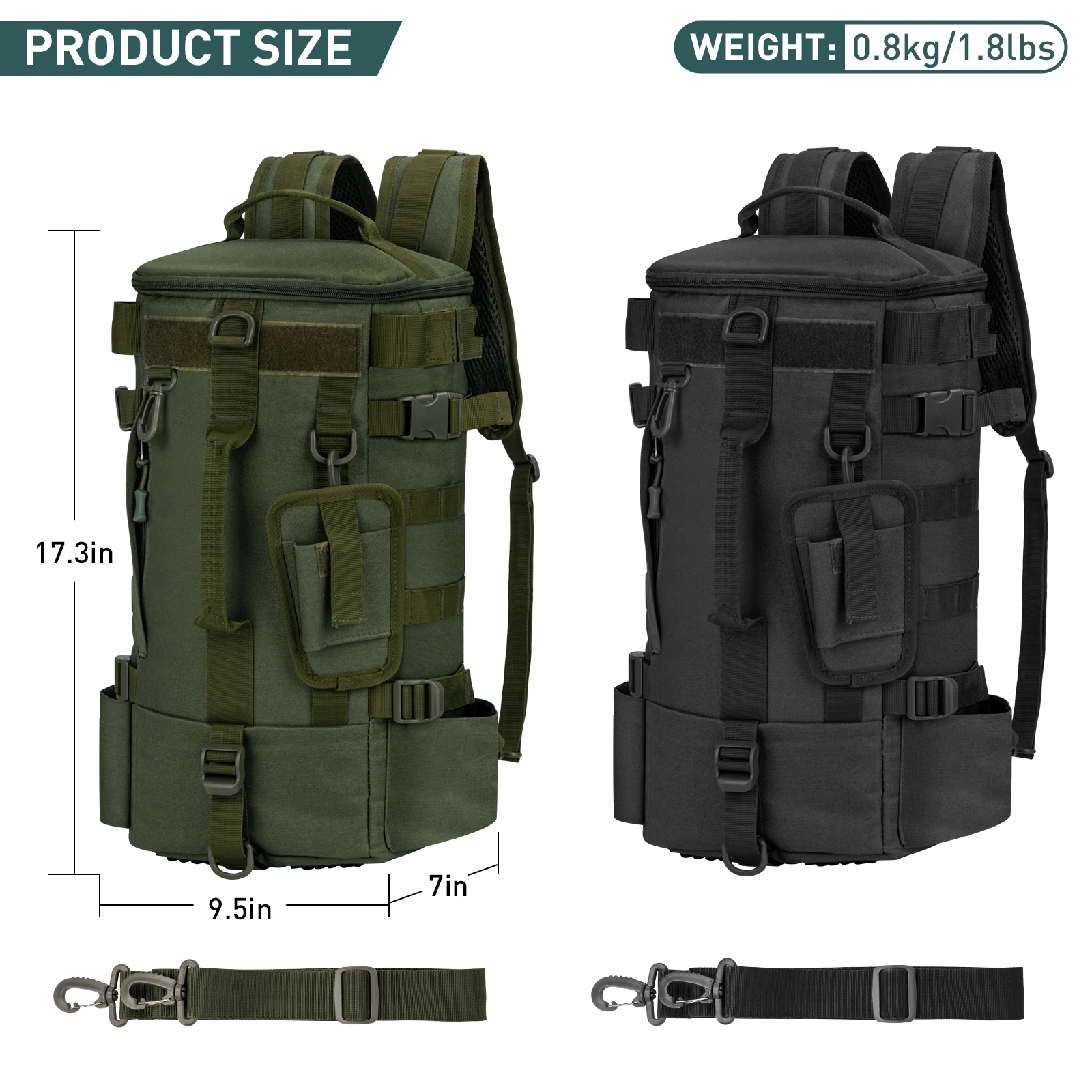 Mochilas de pesca THKFISH con soporte para caña, mochila de almacenamiento de aparejos de pesca de gran capacidad, bolsas de pesca impermeables para exteriores - imagen 2