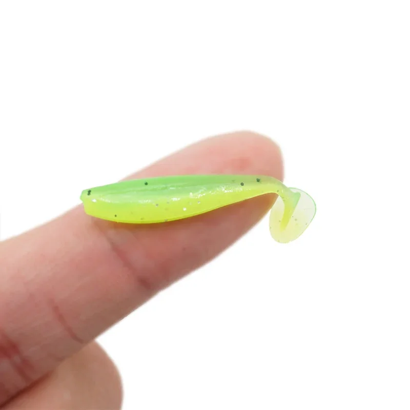 10 Uds. Señuelos blandos de silicona, aparejos artificiales, cebo de 3,5/4,5 cm, productos para pesca en el mar, pesca en roca, Swimbait Wobblers - imagen 4