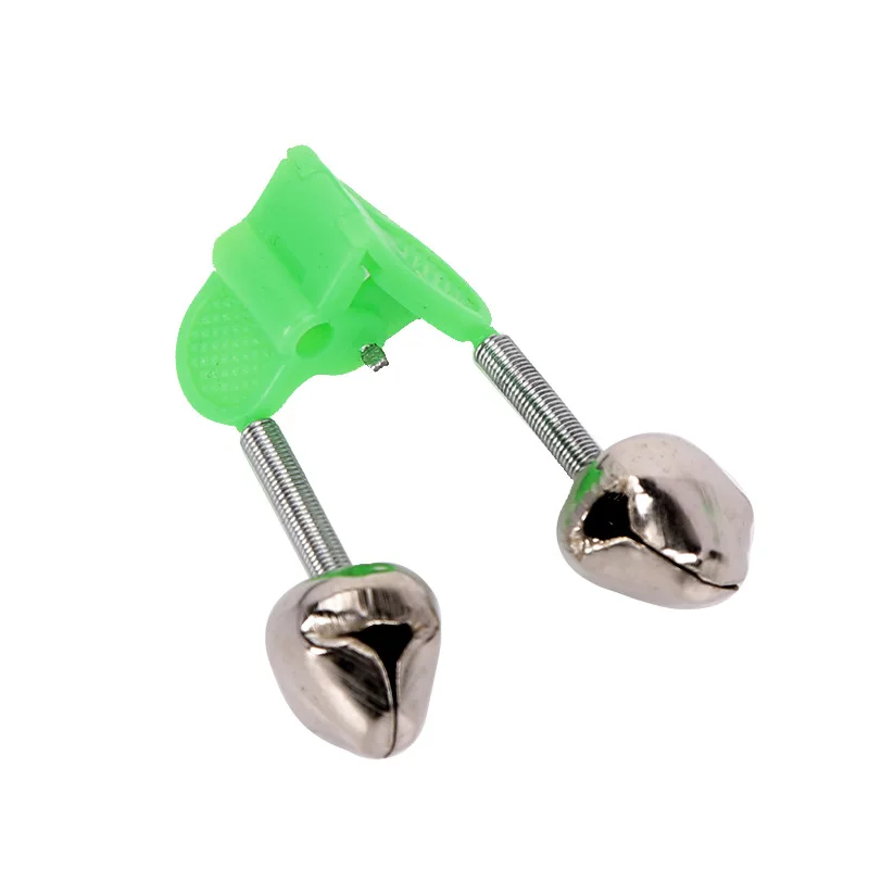 ALASICKA 5 unids/lote caña de pescar campana abrazadera punta Clip campanas anillo alarmas de mordedura de pesca ABS verde accesorio de pesca Metal al aire libre - imagen 3