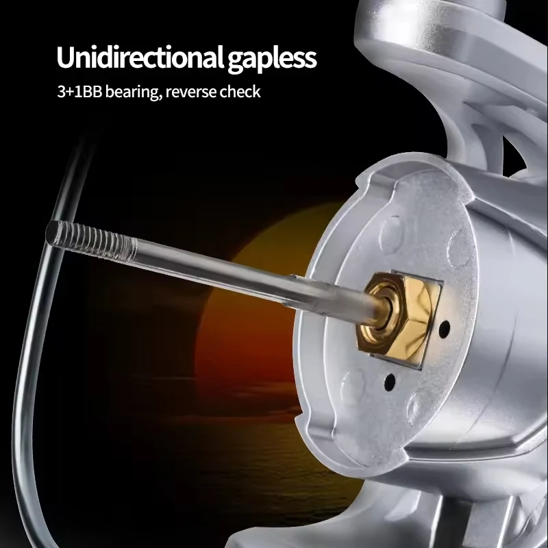 DEUKIO nuevo 5,2: 1 relación de engranaje 8kg arrastre máximo sin huecos carrete de Metal carrete de pesca giratorio para agua dulce y salada - imagen 2