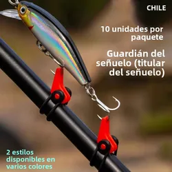 Gancho para caña de pescar para niños, soporte para cebo, accesorios para señuelos, anzuelos de plantilla, soporte de mantenimiento de seguridad, herramienta de pesca, 10 Uds.