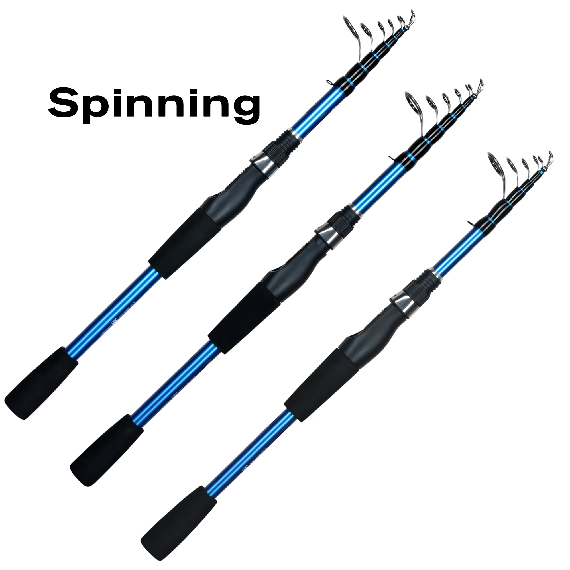 PHISHGER-Mini caña de pescar telescópica giratoria, señuelo de carbono ultraligero para trucha, 1,8/2,1/2,4 m, 3-30g - imagen 5