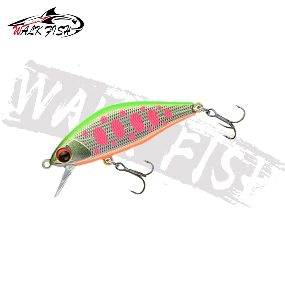 WALK FISH-Señuelos de Pesca de pececillos, cebos duros de hundimiento de 45mm, 4g, trucha Artificial, Mini Wobblers para Pesca, perca, lubina, Arroyo, 1 unidad - imagen 2