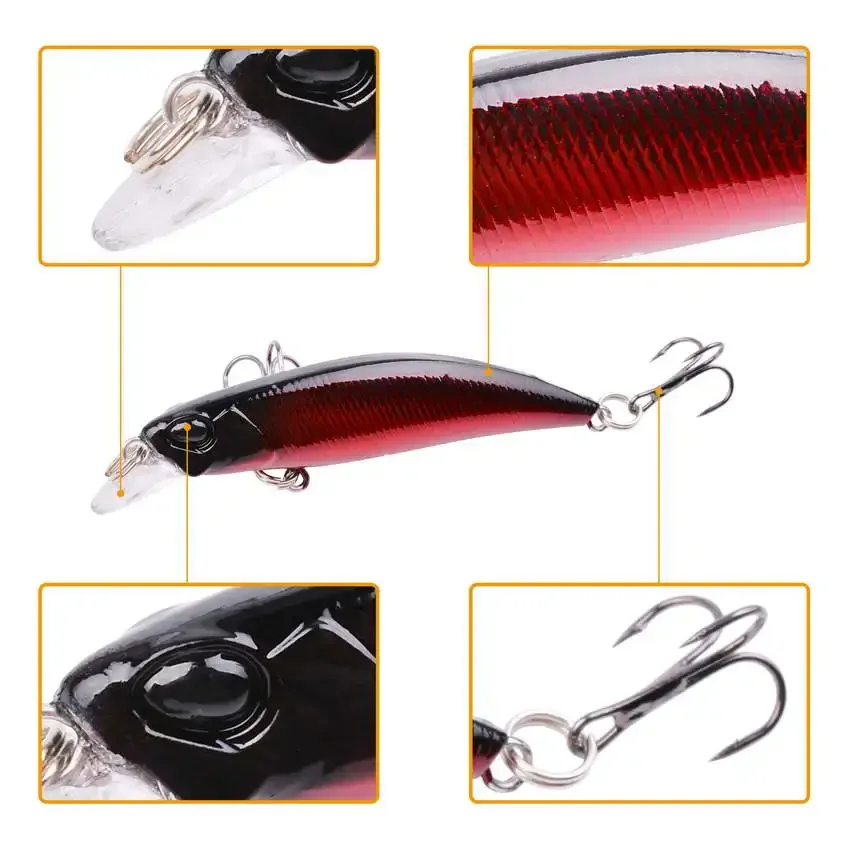 Aorace Minnow Señuelos de Pesca 4g 7cm Mini Crankbait Wobbler perca Isca cebo duro Artificial Lucio carpa lubina flotante Swimbait Pesca - imagen 3