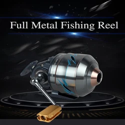 Carrete de pesca profesional en metal con alta resistencia duradera