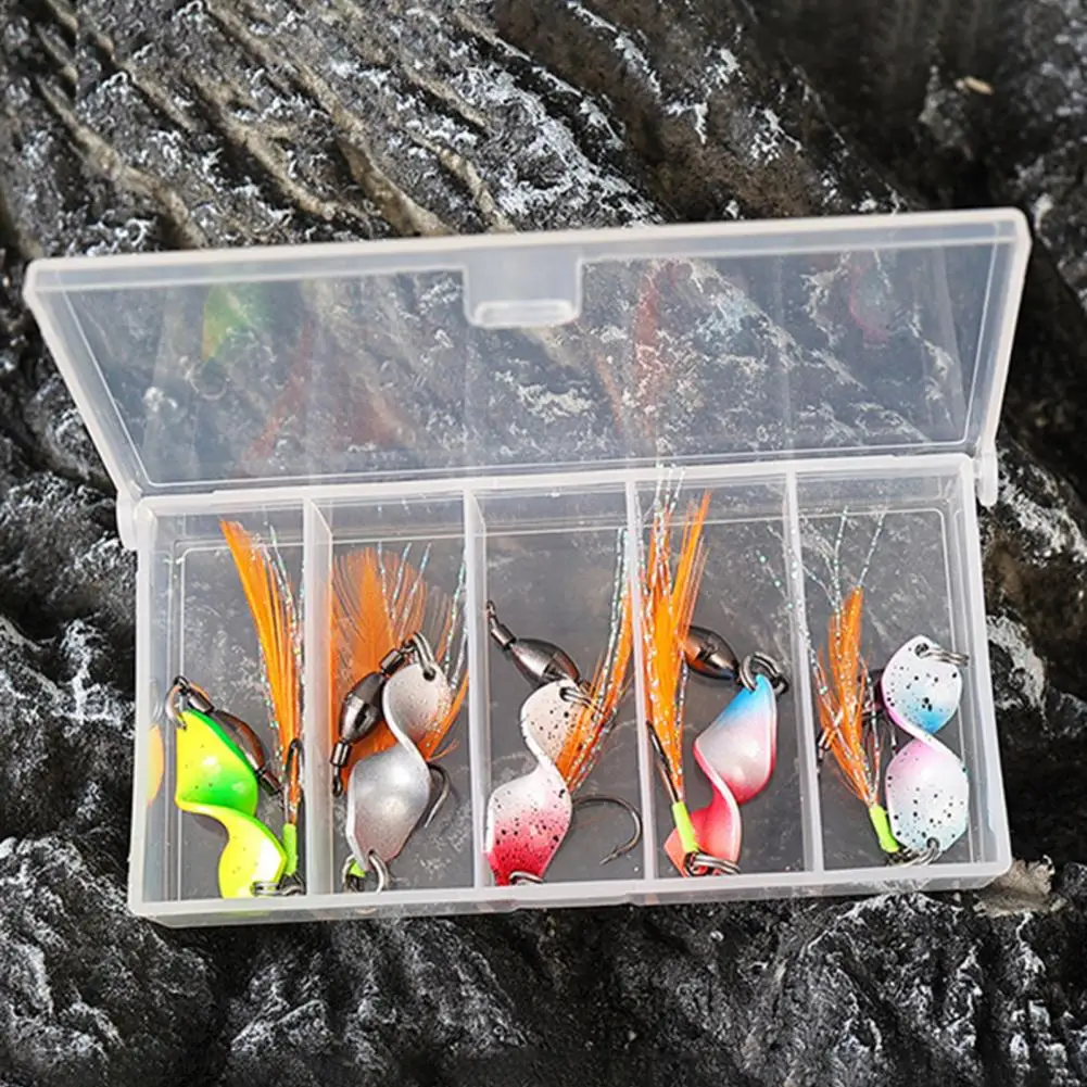 Señuelos giratorios de Metal para pesca, 5 uds., con anzuelos afilados, Wobbler giratorio de 360 grados, cuchara de Jigging, accesorios de pesca - imagen 3