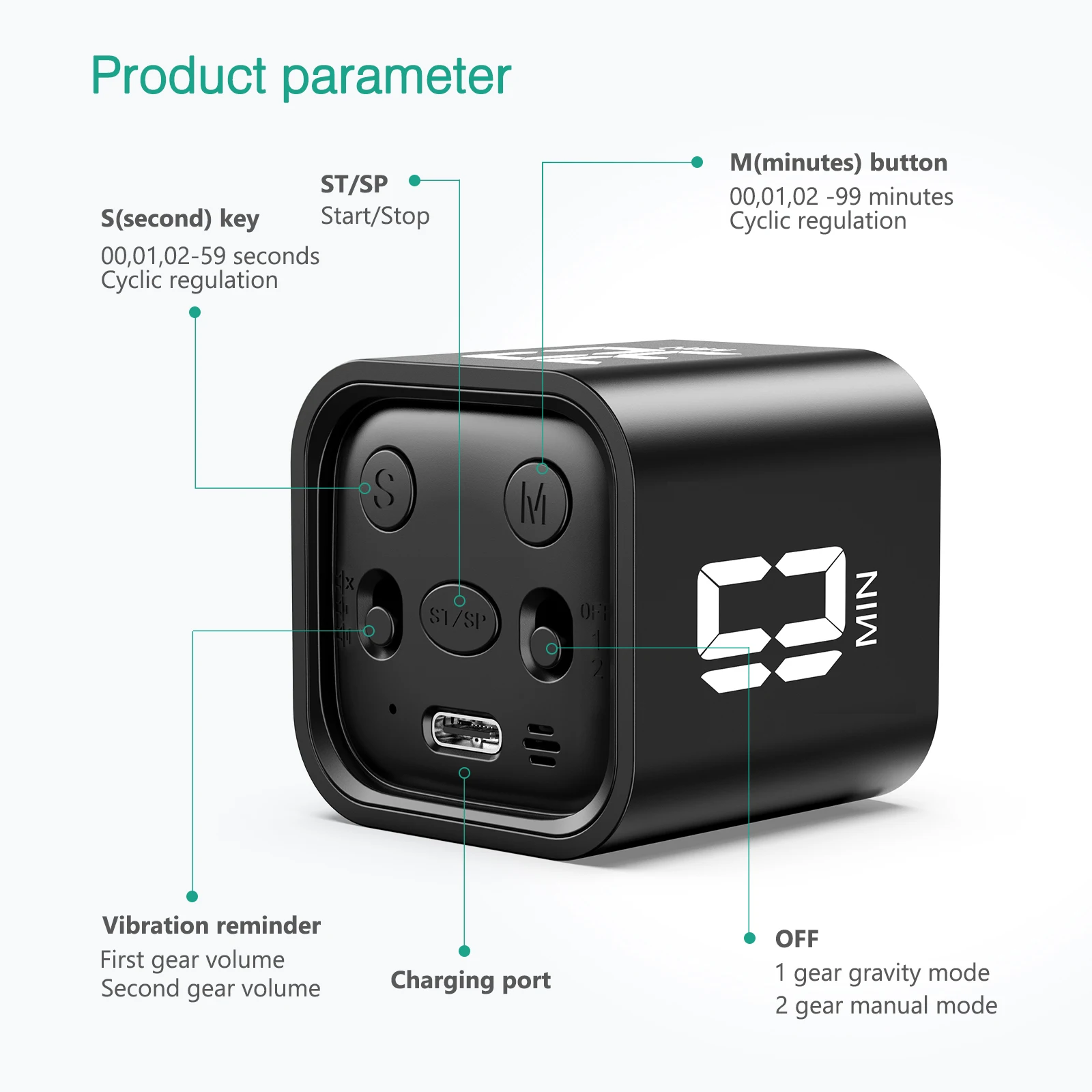 Temporizador de cuenta regresiva con sensor de gravedad para tareas - imagen 3