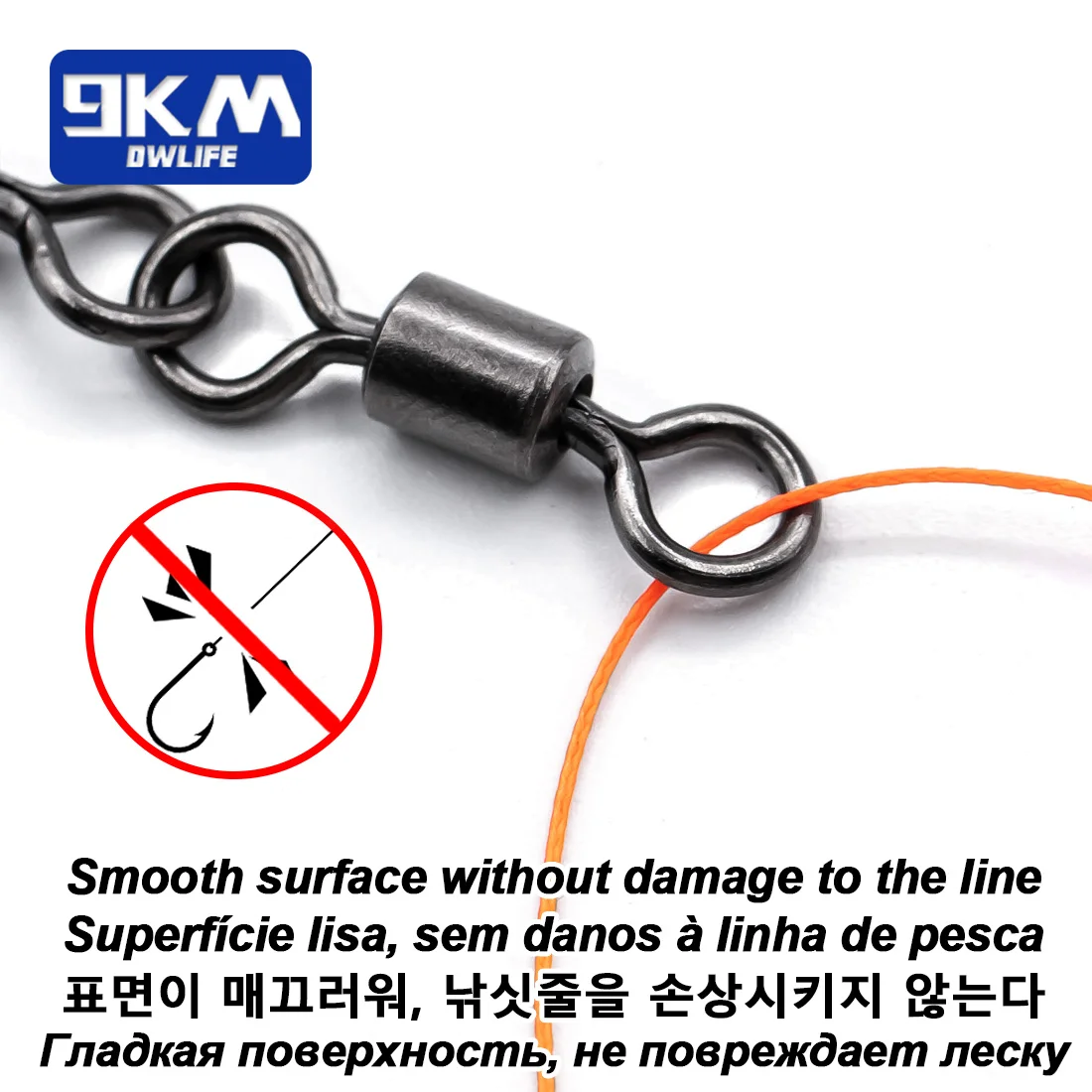 Accesorios de pesca giratorios de tres juntas, 15 ~ 60 uds., barril de pesca, aparejos giratorios, Clip conector de sedal de pesca de agua salada para lubina - imagen 4