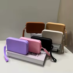 Nuevo Cartera Rectangular multifunción de silicona, bolsos de transporte para ahorrar espacio, monedero impermeable para mujer