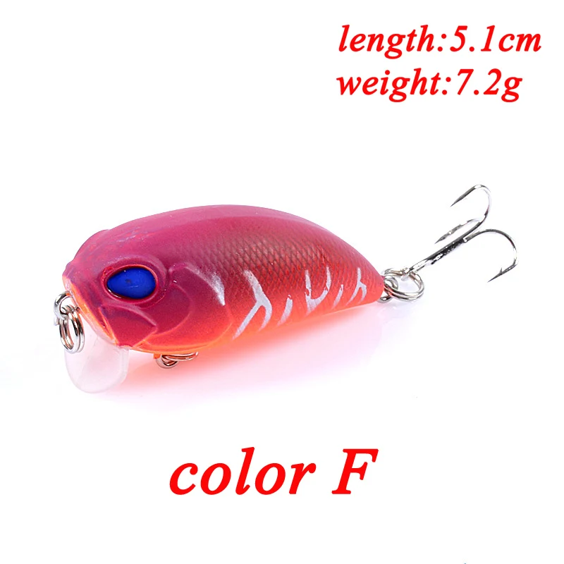 Señuelos de Pesca Crankbait, cebo duro Artificial Wobblers, 5cm, 7g, 6 colores, accesorios de Bassbait, 2022 - imagen 4