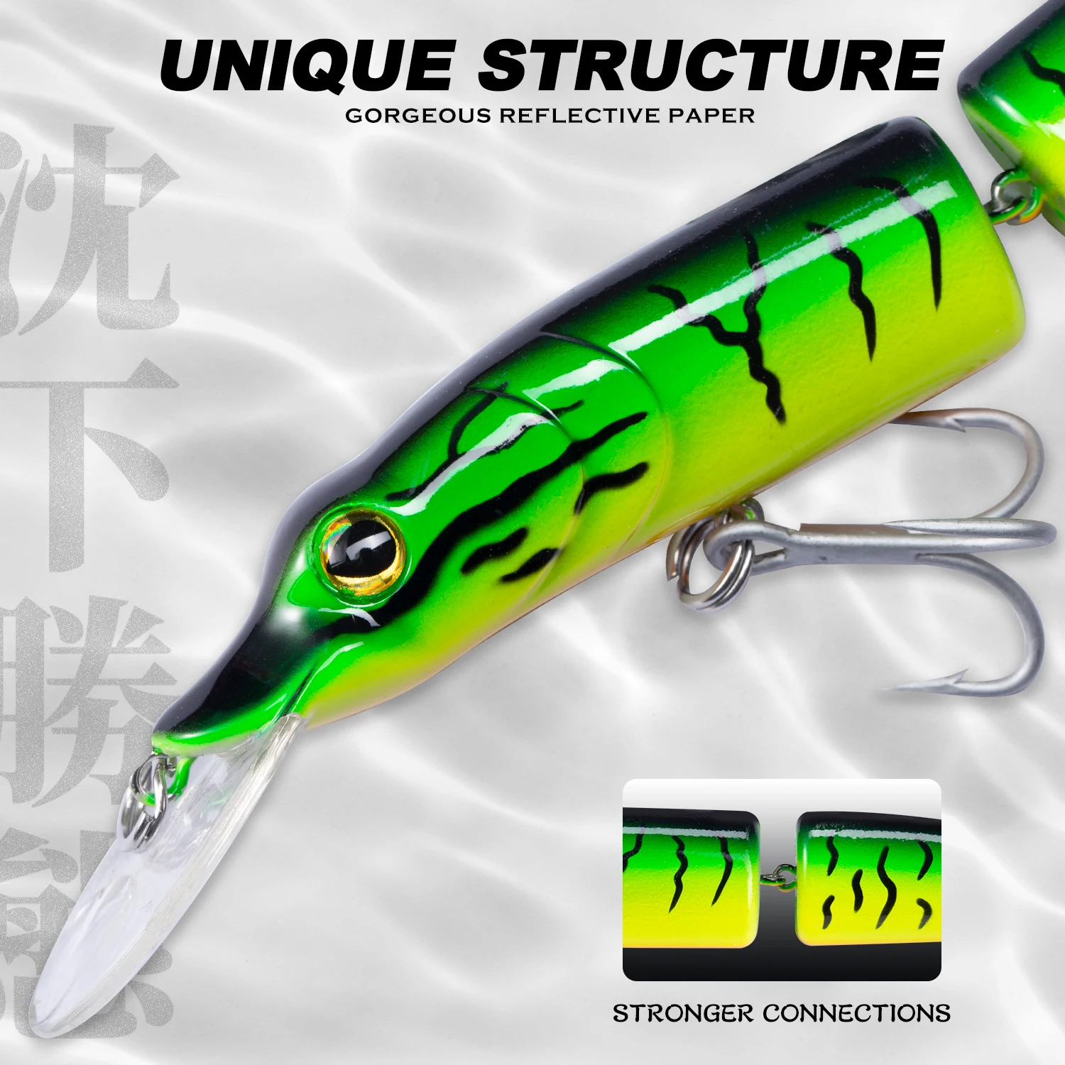 Hunthouse-señuelo de Pesca de Mar, cebo duro, Swimbait, 12cm/16cm, 15,5/32g, gancho de cuerpo de 2 secciones, 5 colores para pesca de Lucio - imagen 4