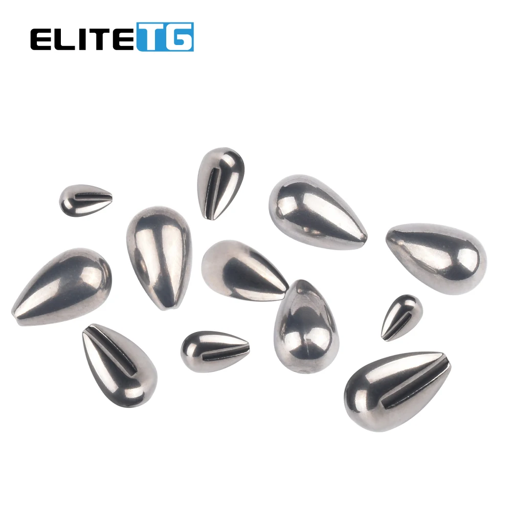 Elite TG 20pcs Ice Fishing Jig Head Primary Color Without Hook,2.7mm-7mm Tear Drop Winter Pike Lure DIY Material Plain - imagen 3
