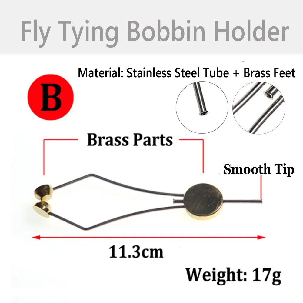 Wifreo-Soporte de hilo de bobina de atado de moscas, enhebrador de bobina, tijeras de aguja de doblaje, Combo de acero, herramientas de atado de moscas - imagen 3