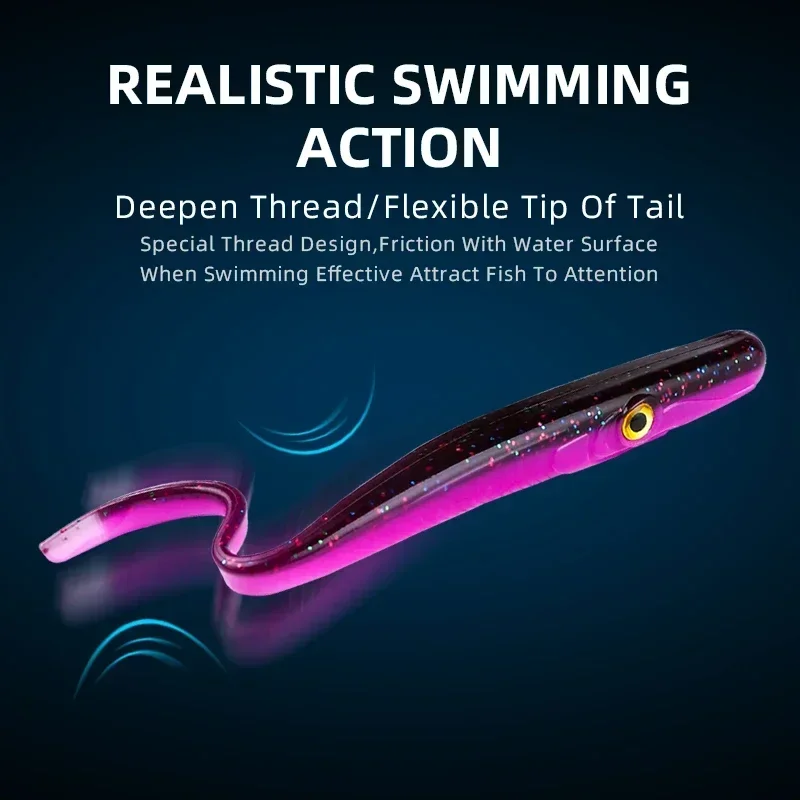3 unids/bolsa señuelo de Swimbait suave 2024 cebo Artificial de lubina 18cm gusano de silicona Shad Rais Spotter Crazy Slug Anguila Needfish Swimbaits - imagen 5