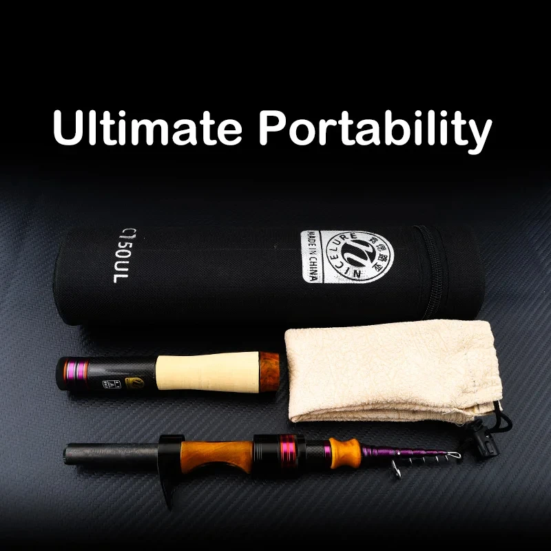 PURELURE-caña de pescar telescópica UL L, accesorio de pesca de carbono, giratoria, cebo suave, 1,53 m, 1,78 m - imagen 3