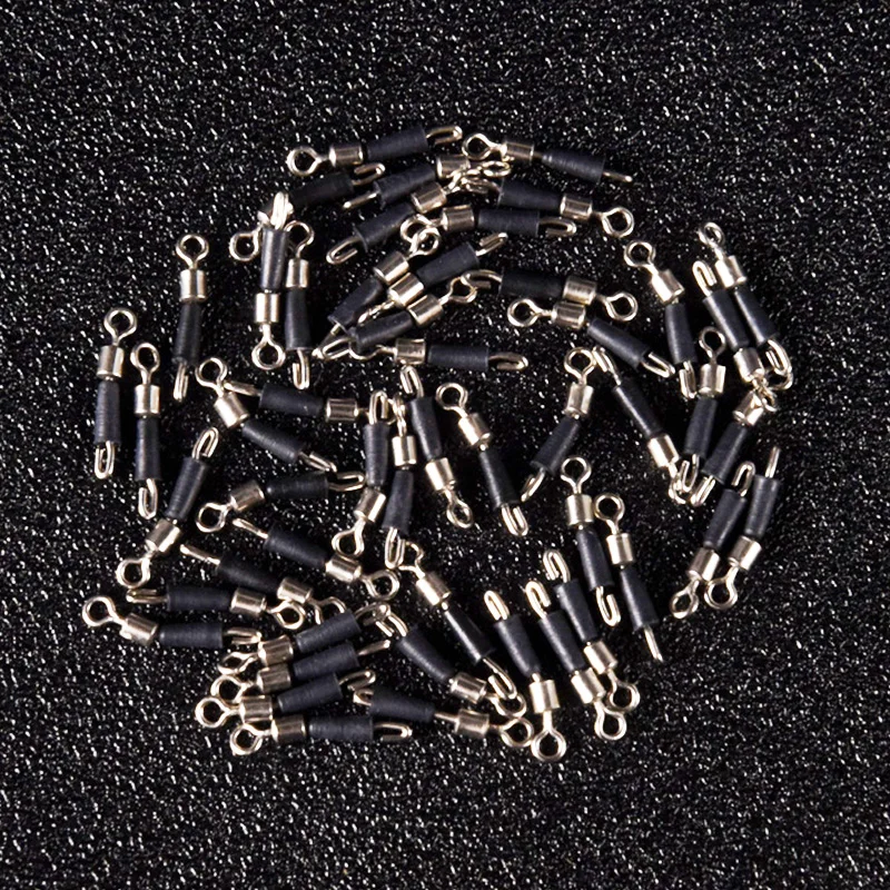 Gancho de pesca giratorio con rodamiento, conector rápido, anillos sólidos, línea de pesca rodante, accesorios de pesca de carpa, 20 unidades por lote - imagen 5