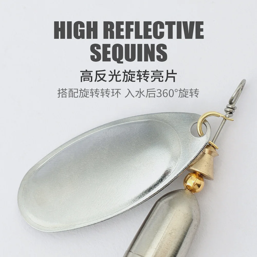 Señuelos de Pesca con lentejuelas, anzuelos giratorios Wobbler de 3g/4g/7g/10g/12,5g/17g, accesorios de aparejos de pesca - imagen 4