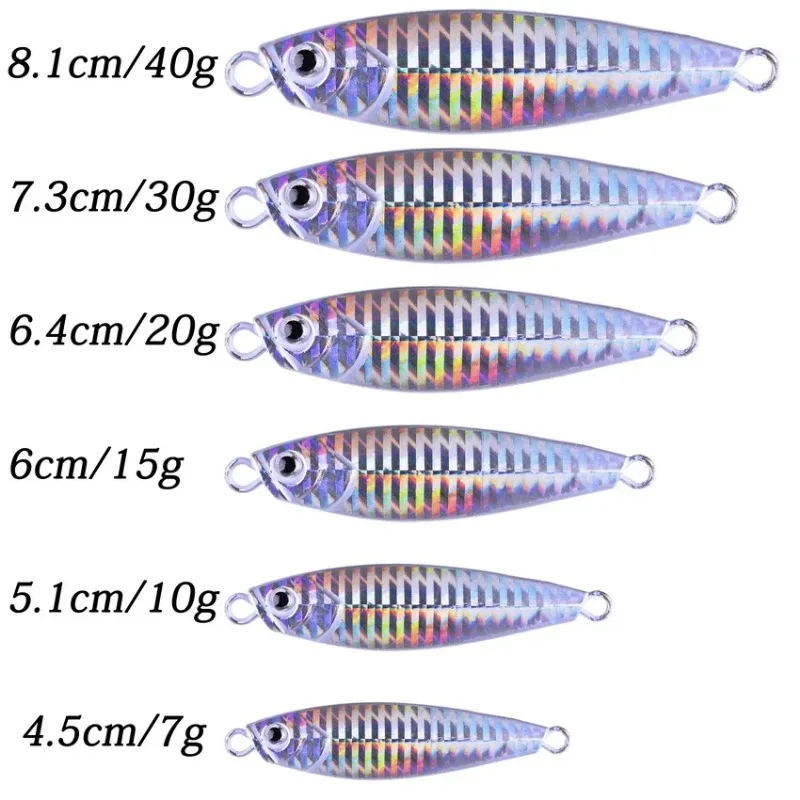 Señuelo de Pesca con plantilla de Metal, 5 uds., 7g-40g, anzuelo fundido, Swimbait, Wobbler láser, cuchara para Lucio, carpa, Spinner, Kit de aparejos de mar, cebo Artificial de Pesca - imagen 3