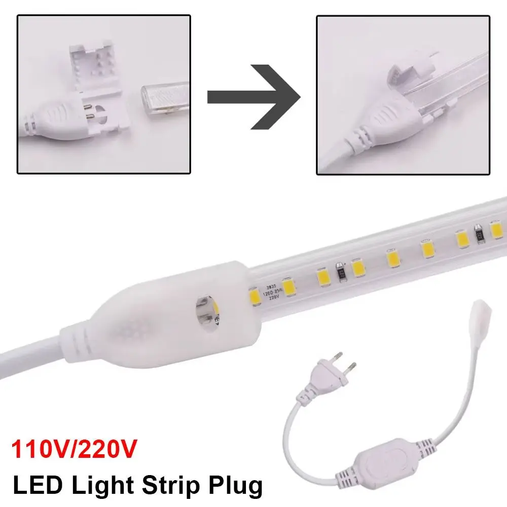 1 Uds nuevo con conector de barra de luz de enchufe de alto voltaje 110V/220V enchufe de tira de luz impermeable 25m COB accesorios de luz LED - imagen 4