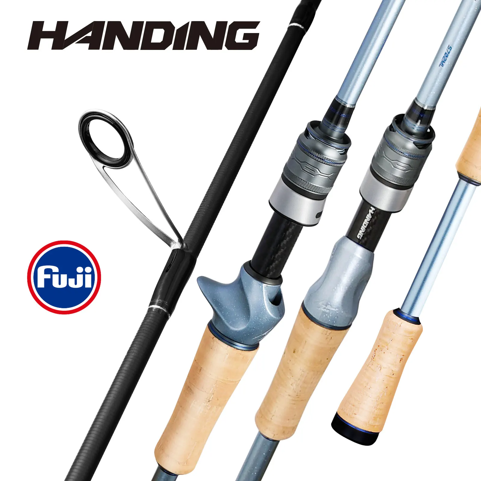 HANDING Caña de pescar sensible a milagros 90g Caña de pescar liviana 40T Carbono en blanco con FUJI ®   Un guías de acción rápida de pesca BFS