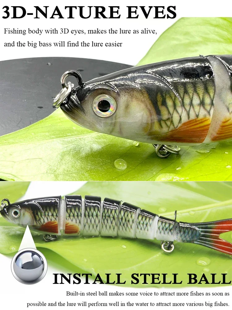 Señuelo de pesca de 135mm/19g, Wobbler de hundimiento articulado para Lucio, Swimbait, Crankbait, trucha, lubina, accesorios de pesca, aparejos de cebo de pesca - imagen 5