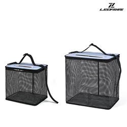 Cubo Portapeces Flotante y Red Plegable para Pesca con Mosca