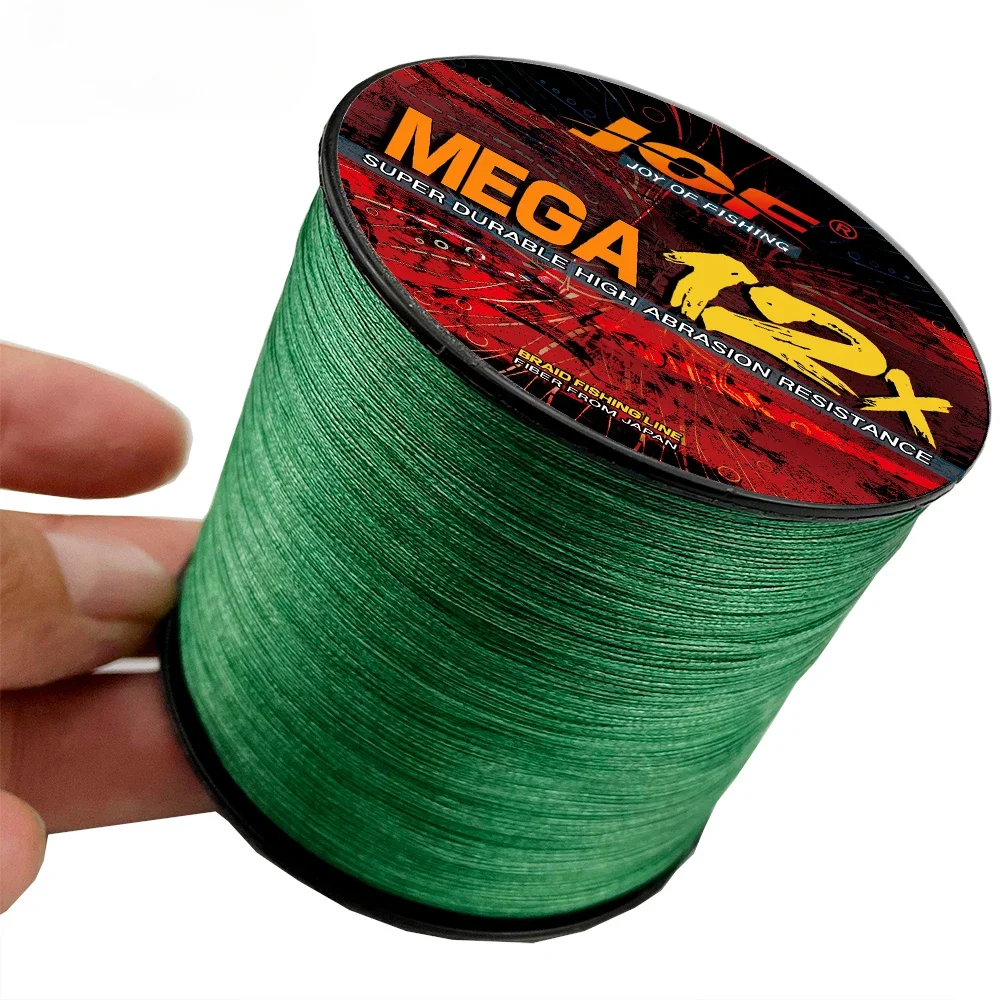 JOF-sedal de pesca de 12 hebras, 100M, 300M, 500M, X12 trenzado de PE, alambre fuerte, multifilamento de longitud completa, duradero, 25-120LB, alambre de agua salada - imagen 3
