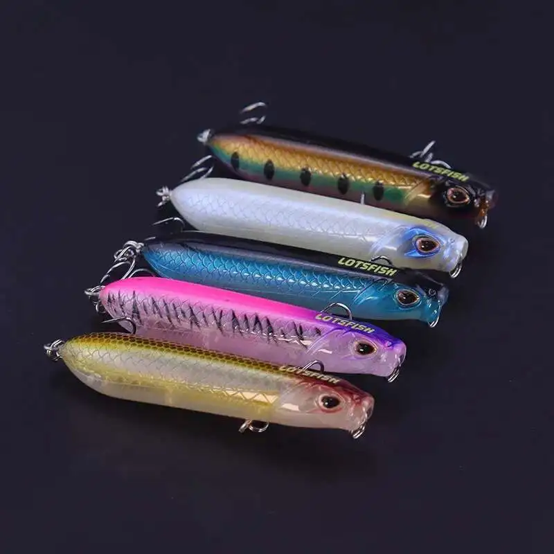 Señuelo de pesca con lápiz de agua superior, 8cm, 11,5g, revestimiento corporal, señuelo flotante, cebos duros artificiales realistas para pesca en agua dulce y salada - imagen 5