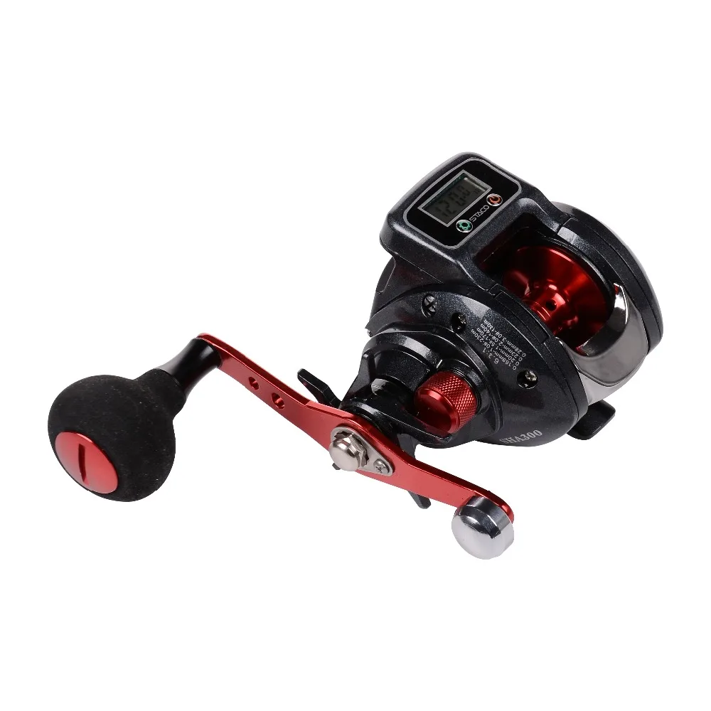 Carrete de pesca Baitcasting electrónico con pantalla Digital, contador de línea, relación de engranaje 6,3: 1, 16 + 1BB, rueda de bajo perfil - imagen 3