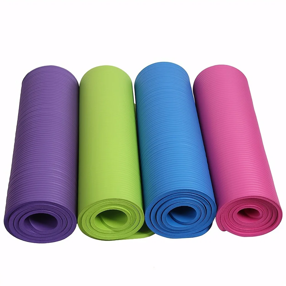 Esterilla de Yoga NBR de 15/10MM de grosor, manta antideslizante para deporte, salud, perder peso, almohadilla de ejercicio, 183CM - imagen 5