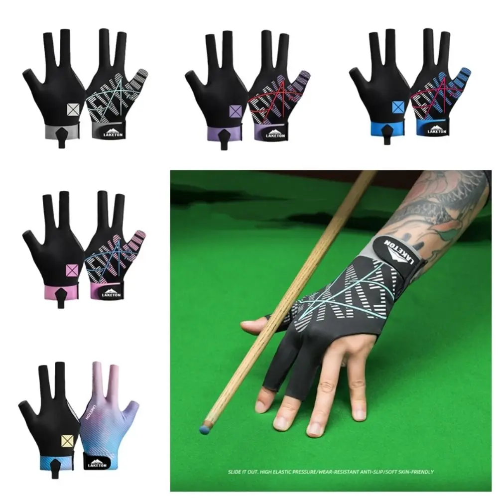 Guantes de billar de tres dedos para mano izquierda, guantes de billar ligeros resistentes al desgaste, guantes de tres cortes con dedos expuestos Unisex - imagen 5