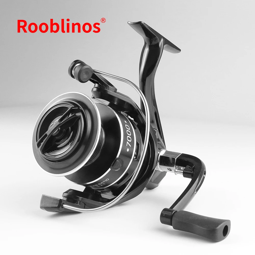 Carrete giratorio de pesca ROOBLINOS HY LH/RH Convertible 5,2: 1 Relación de engranaje 1000-7000 Tamaño Metal Negro - imagen 3