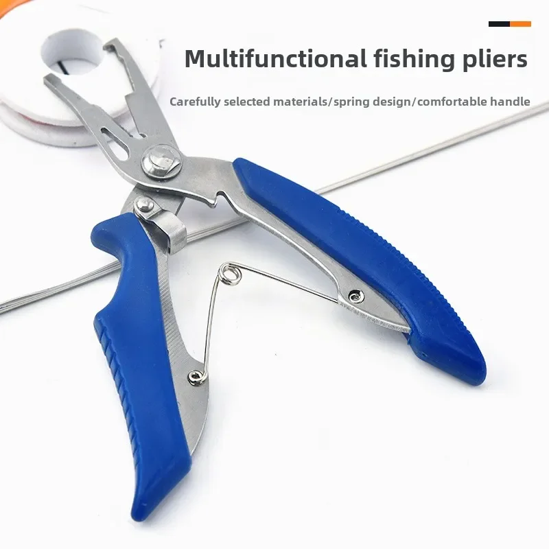 Herramientas de aparejos de pesca, alicates de pesca multifunción, tijera, línea trenzada, cortador de señuelo, removedor de anzuelos, pinzas de pescado de acero inoxidable, 1 Uds. - imagen 2