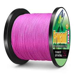 Frwanf línea de pesca trenzada 4 hebras súper fuerte vinilo jig