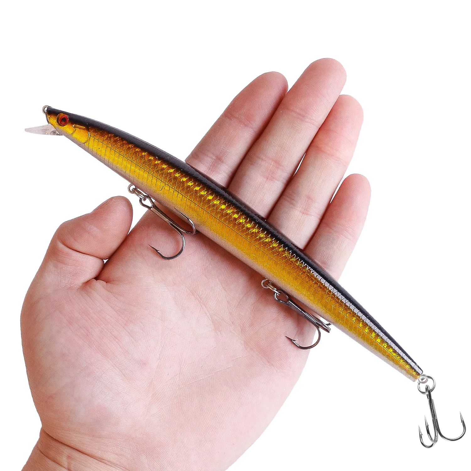 1 Uds. Señuelo de pesca flotante de pececillo grande Wobblers 18cm 24g cebo duro de plástico Artificial Crankbait aparejos de pesca de Lucio