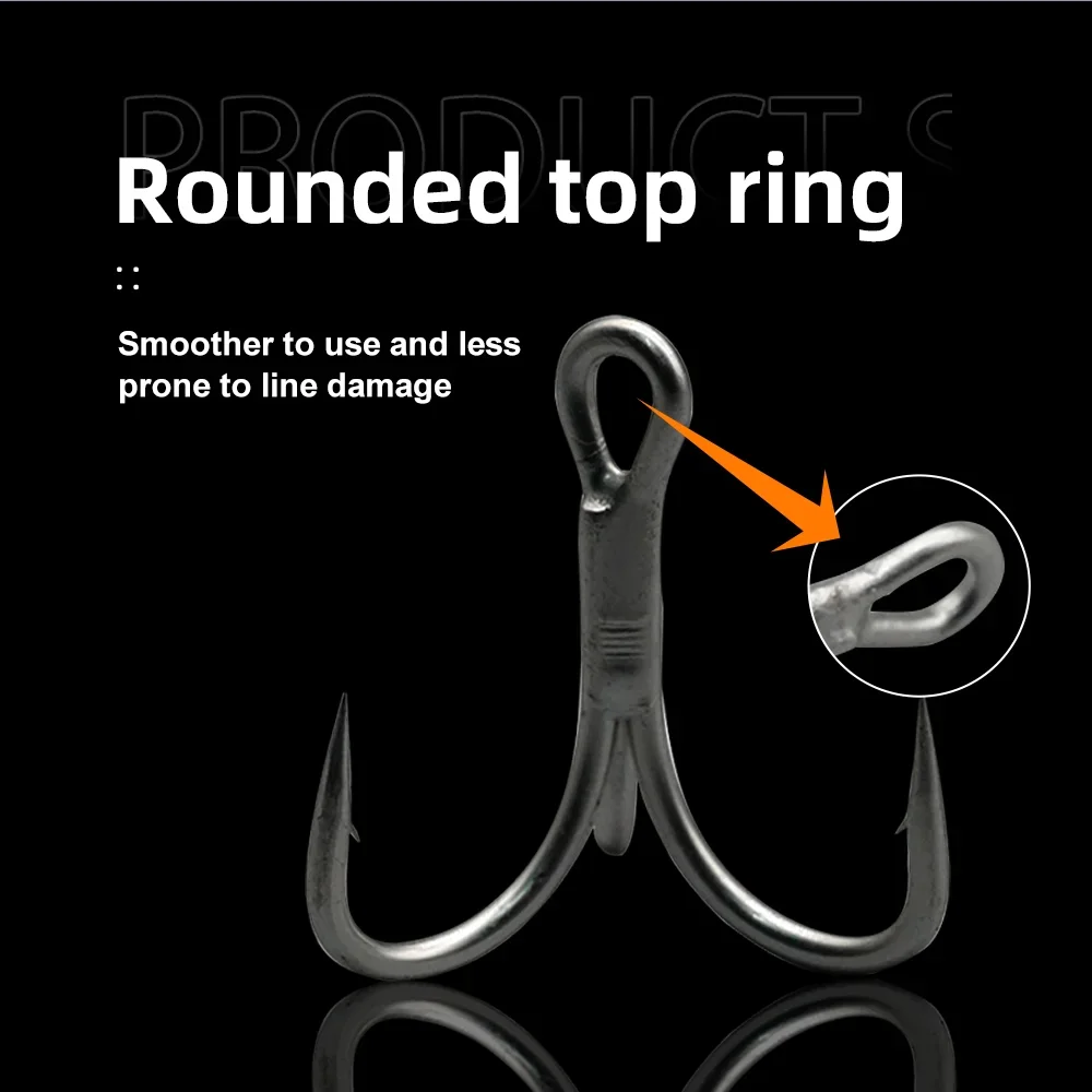 THORFORCE-anzuelo triple de pesca, 10 Uds., anzuelos triples de acero rico en carbono, pesca de trucha, accesorios afilados de pesca de agua dulce y salada - imagen 4